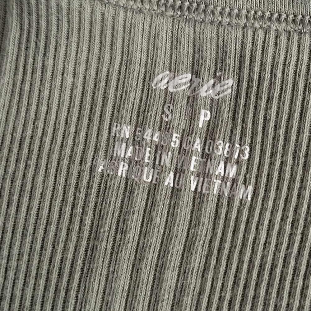 Aerie Women’s Racerback Tank Dress Olive Ribbed Knit Sleeveless size Small - Picture 5 of 9